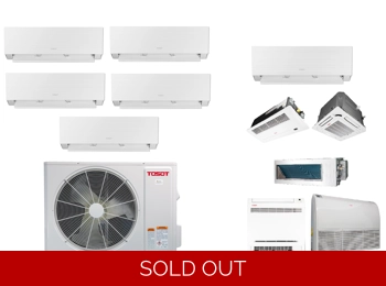 TOSOT 5-Zone 21 SEER2 Mini Split H-Heat Pump (-22°F) WIFI, E-Star: 13 EER/10 HSPF (R32)